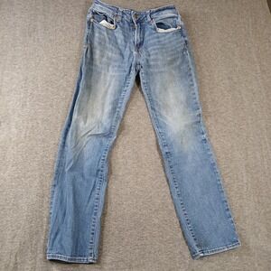 Aeropostale Straight Leg Jeans Mens 30x32 Blue Medium Wash Stretch Denim